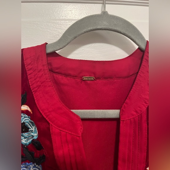 ❗️𝗣𝗥𝗜𝗖𝗘 𝗗𝗥𝗢𝗣❗️ Free people red velvet floral dress - Picture 3 of 5